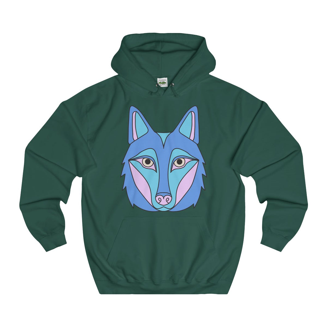 Blue & Pink Wolf Hoodie