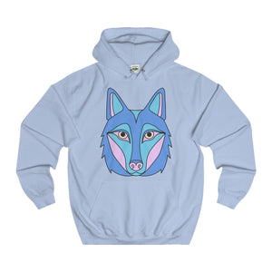 Blue & Pink Wolf Hoodie