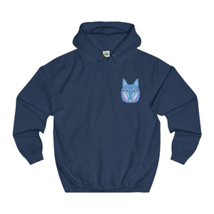 Blue & Pink Pocket Wolf Hoodie